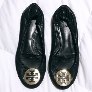 Tory Burch Black & Gold Flats